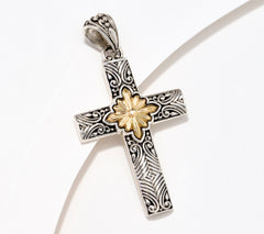 Artisan Crafted by Robert Manse Sterling & 18K Fancy Cross Pendant
