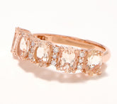 Effy Oval Cut Morganite & Diamond Ring, 14K Rose Gold Size 6
