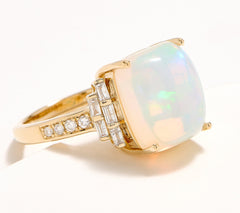 Effy Ethiopian Opal & Diamond Cocktail Ring, 14K Gold, Size 7
