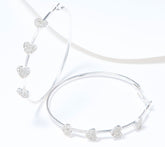 Joan Rivers Silvertone Pave Heart Hoop Earrings, 2 1/4"