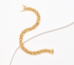 Pulsera bizantina chapada en oro estilo plata esterlina con cierre magnético de 18 cm