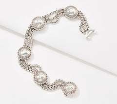 JAI Sterling Silver Hammered Multi- Box Chain Bracelet, 8"