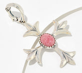 American West Sterling Silver Rhodonite Cross Enhancer, 2-3/4"