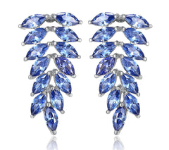 Diamonique Simulated Tanzanite Dangle Earrings, Sterling Silver