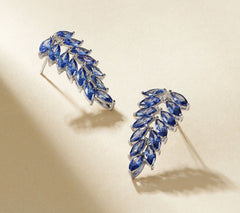 Diamonique Simulated Tanzanite Dangle Earrings, Sterling Silver