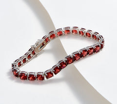 Affinity Gems Semi Precious Cushion-Cut Garnet Tennis Bracelet, 8"