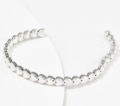 JAI Sterling Silver Cascading Symbols of Love "Heart" Cuff, 8"