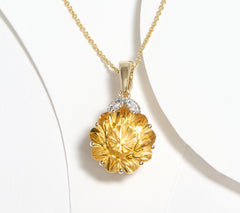 Glenn Lehrer Nine Point Citrine & Diamond Necklace, 14K/YG