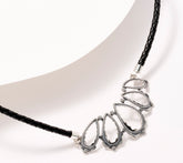 American West Braided Leather & Sterling Silver Teardrop Necklace