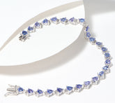 Affinity Gems Sterling Silver Trillion Cut Tanzanite Line Bracelet,  7-1/4"