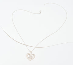 JMH Jewellery Sterling Silver Celtic Heart Pendant & Chain, 20"
