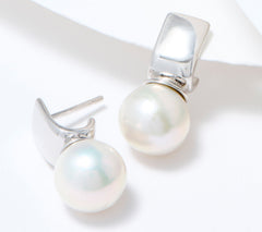Honora Cultured Ming Pearl Sterling Silver Geometric Earrings