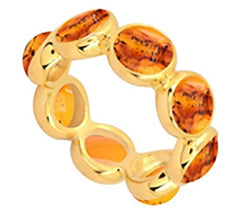 Affinity Gems Amber Band Ring, 14K Gold Plated, Size 9