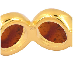 Affinity Gems Amber Band Ring, 14K Gold Plated, Size 9