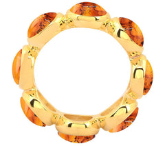 Affinity Gems Amber Band Ring, 14K Gold Plated, Size 9
