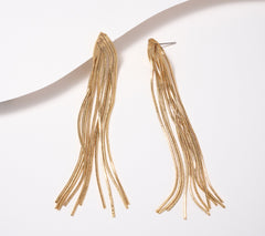 Susan Graver Shining Waterfall Gold Tone Earrings