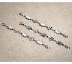 JAI Sterling Silver Fleur-de-lis Gemstone Bracelet, 8"