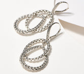 JAI Sterling Silver Textured Dangle Drop Earrings