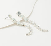 Joan Rivers Silvertone Red Carpet Crystal Clear Linear Drop Earrings