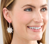 Joan Rivers Silvertone Layered Starburst Drop Earrings, 1"