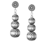 American West Sterling Silver Native Pearl Graduated Dangle Earrings