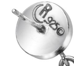 American West Sterling Silver Native Pearl Graduated Dangle Earrings