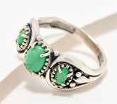 American West Sterling 3-Stone Oval Variscite Ring, Size 8