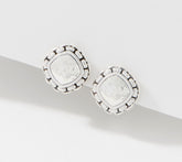JAI Sterling Silver Hammered Button Earrings