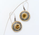 Artisan Crafted by Robert Manse Citrine Sterling & 18K Disc Earrings