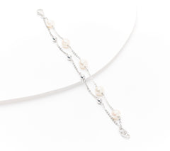 Honora Cultured Pearl & Polished Bead Sterling Silver Bracelet, Large 8"