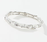JAI Sterling Silver Signature Bamboo Texture Bangle Bracelet, 7-1/2"