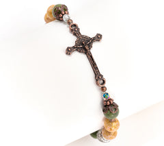 Pulsera de mármol de Connemara en tono bronce, a elegir, de 16,7 cm