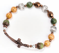 Pulsera de mármol de Connemara en tono bronce, a elegir, de 16,7 cm