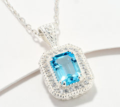 JMH Jewellery Sterling Silver Legacy Blue Topaz Gemstone Necklace
