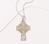 Solvar Sterling Silver 18K Gold Plated Celtic Cross Pendant