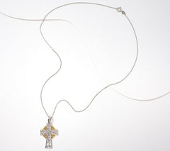 Solvar Sterling Silver 18K Gold Plated Celtic Cross Pendant
