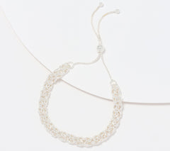 UltraFine 950 Silver Byzantine Bolo Bracelet, Adjustable