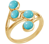 Affinity Gems Sterling Silver Goldclad Turquoise East West Ring, Size 8