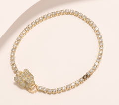Effy Signature Diamond Panther Tennis Bracelet 14k Gold, 7-1/4"