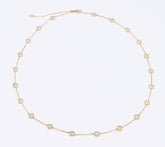 Affinity Diamonds 21 Station Bezel Necklace, 1.10cttw, 14K Yellow