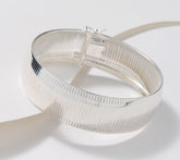 UltraFine 950 Silver Polished Bold Omega Bracelet, Large: 8"