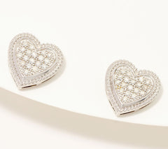 Accents by Affinity Diamond Heart Stud Earrings 0.10cttw, Sterl