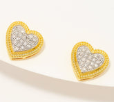 Accents by Affinity Diamond Heart Stud Earrings 0.10cttw, Yellow
