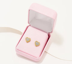 Accents by Affinity Diamond Heart Stud Earrings 0.10cttw, Yellow