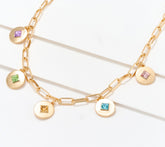 Joan Rivers Paperclip Chain with Medallion Charm Goldtone Necklace 18"