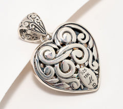 Artisan Crafted Sterling Silver Bezel Heart Pendant, 1"