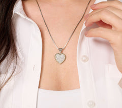 Artisan Crafted Sterling Silver Bezel Heart Pendant, 1"