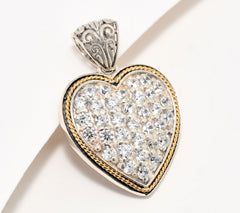 Artisan Crafted Sterling Silver Bezel Heart Pendant, 1"