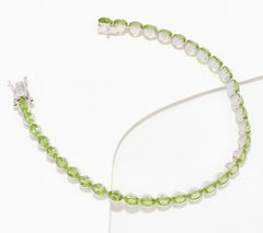 Pulsera de tenis Affinity Gems de plata de ley con peridoto de corte ovalado, 18 cm