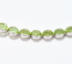 Pulsera de tenis Affinity Gems de plata de ley con peridoto de corte ovalado, 18 cm